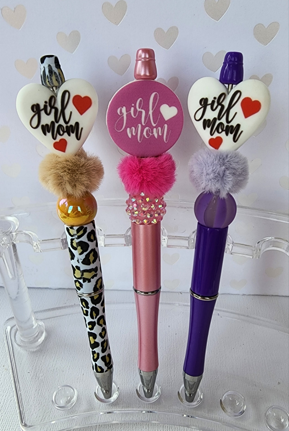 Girl Mama Mom Beaded Pen with Black Ink Refill