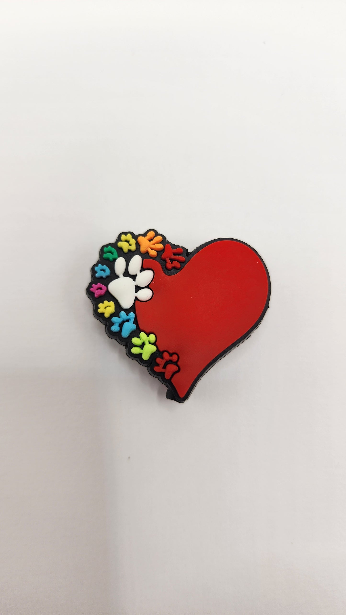 Heart Paw Print silicone focal bead to use on diy and crafts projects including beaded pens, wristlets, earrings, keychains and bracelets.
