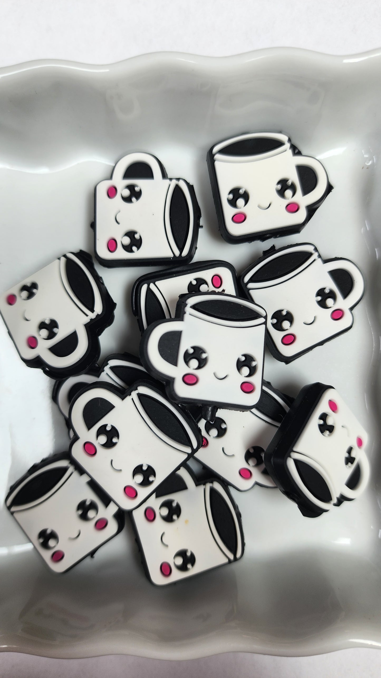 COFFEE  Cup Smiling Silicone Focal Bead