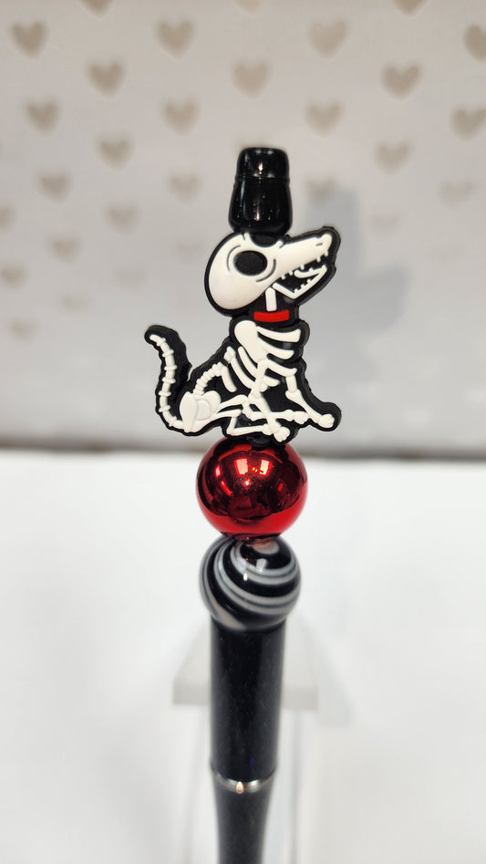 Bones Dog Skeleton Beaded Pen