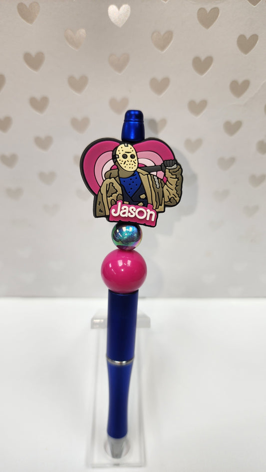 Halloween Pink Heart Char Silicone Focal Beaded Pen