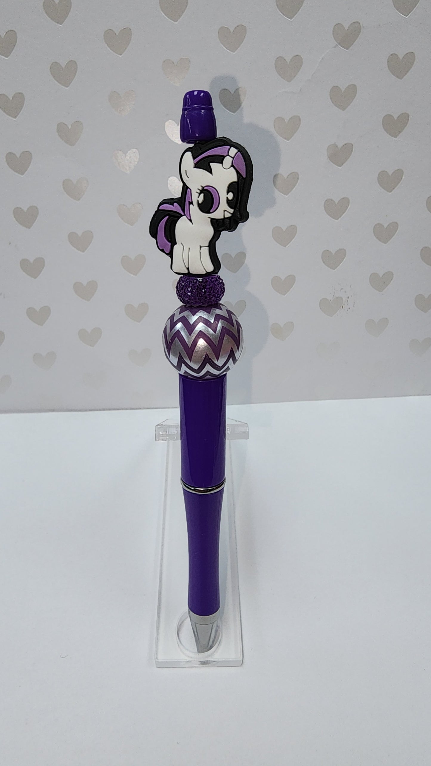 Purple Pony Beaded Pen