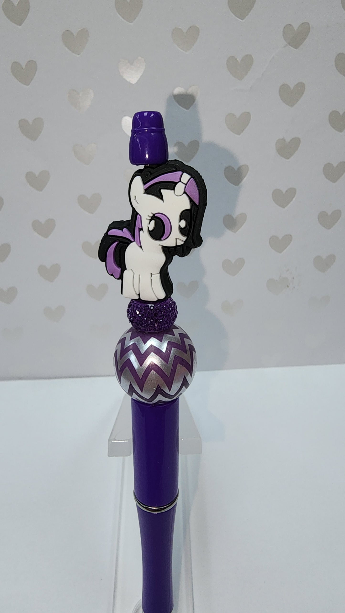 Purple Pony Beaded Pen