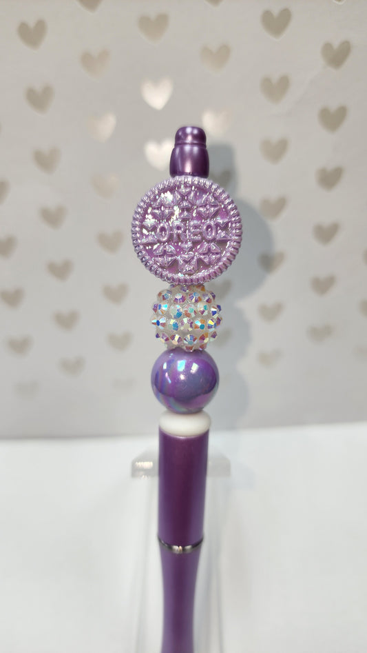 Purple Cookie Beaded Pen