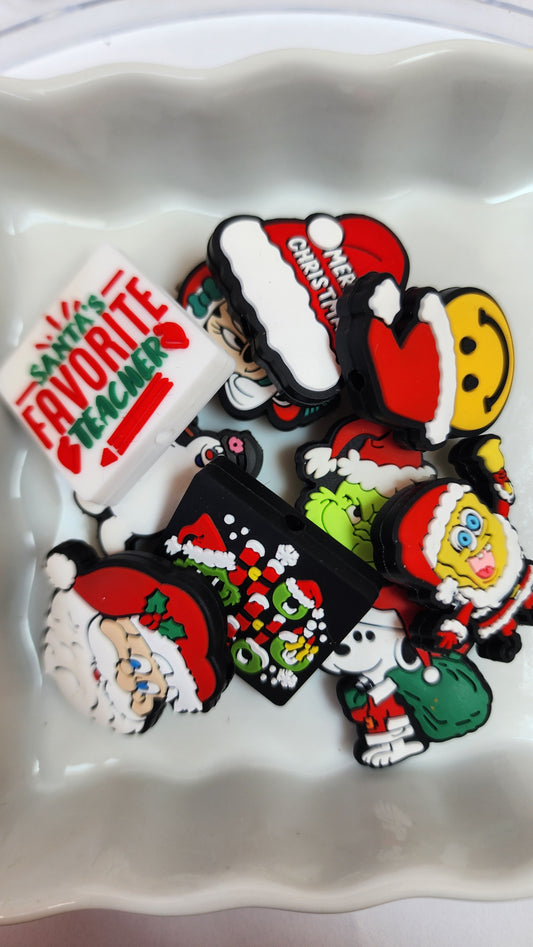 Grab Bag 10 Christmas Silicone Focal Beads