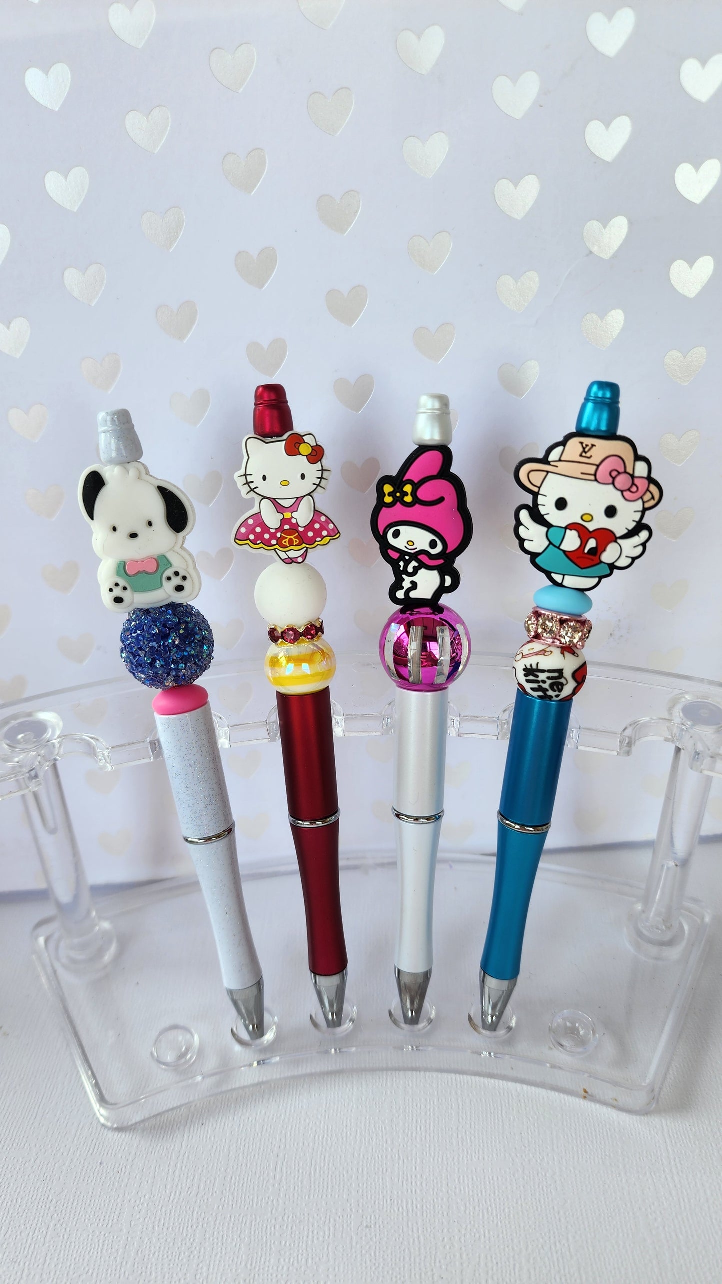 Kitty and Friends Beaded Set of 4 Pens