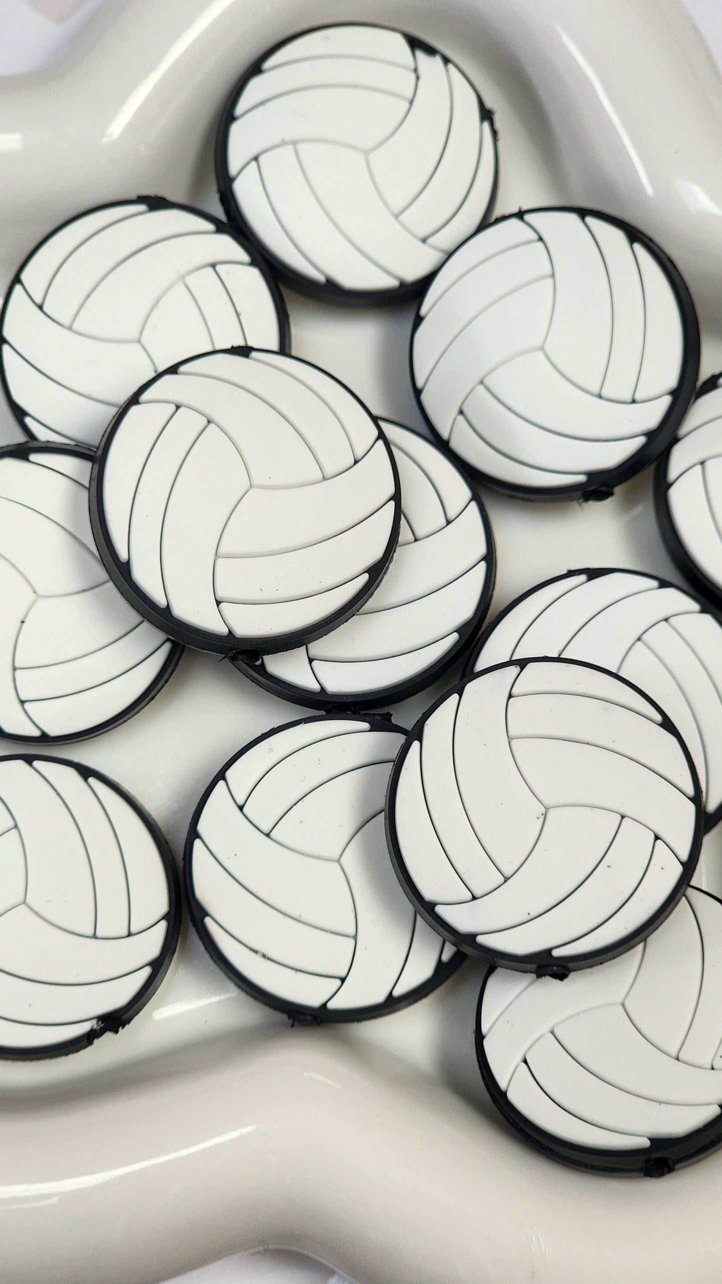 Volleyball Sports Silicone Focal Bead