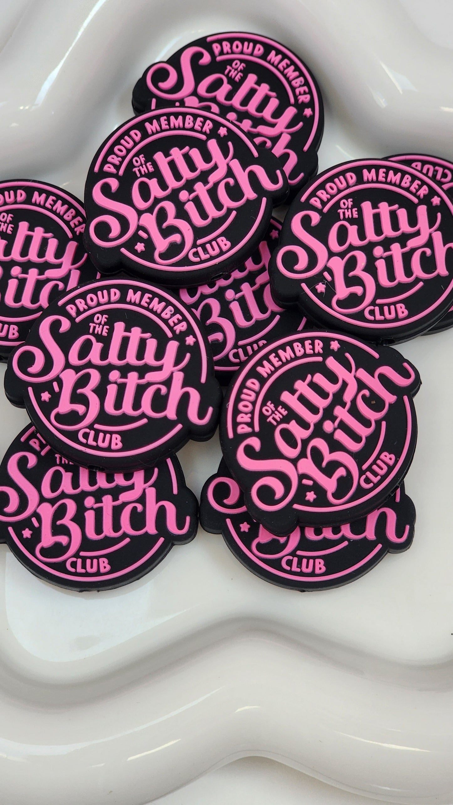 Saying Proud Member Of the Salty Bitch Club Silicone Focal Bead