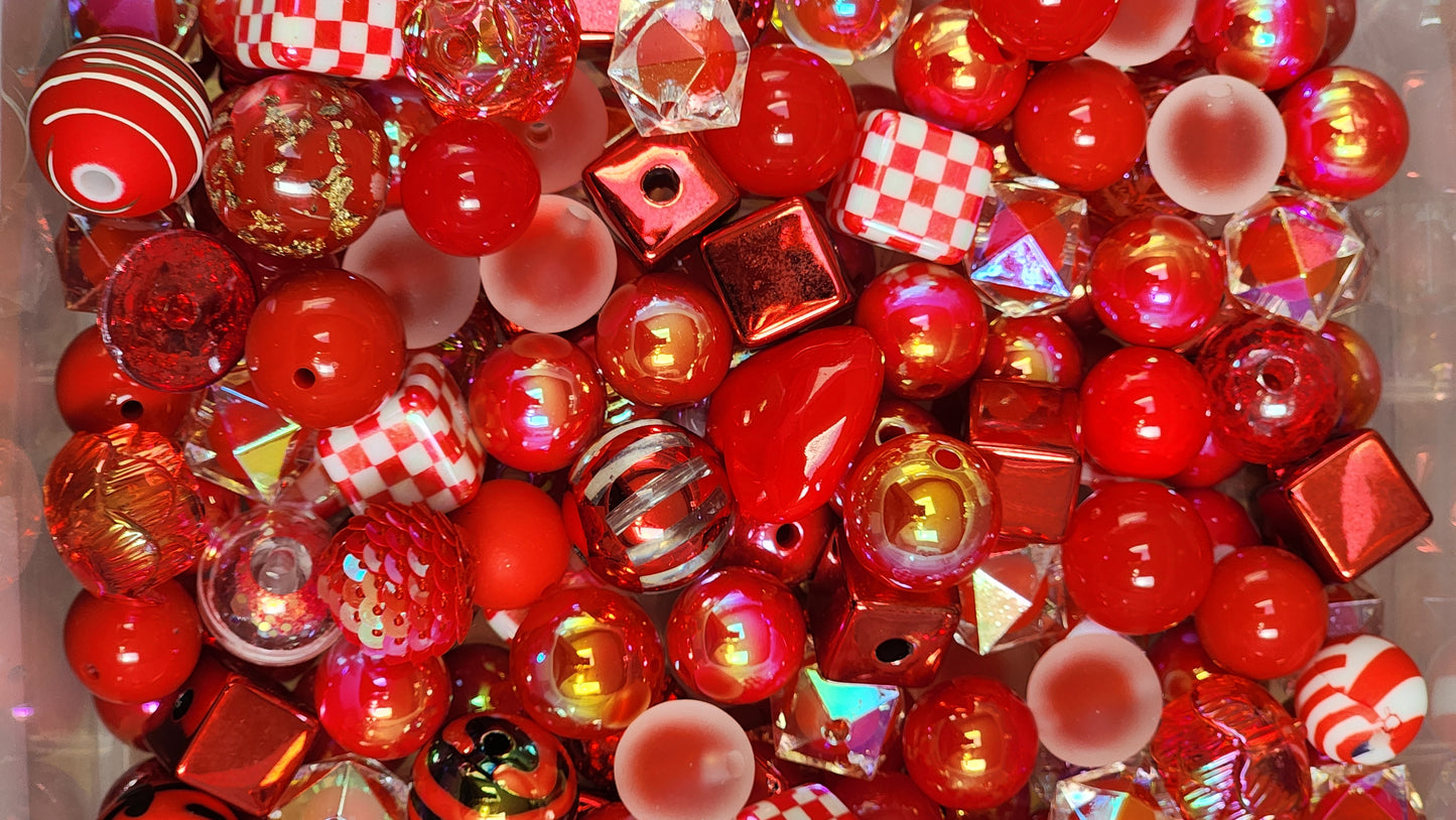 RED Bead Mix for DIY and Crafting Projects