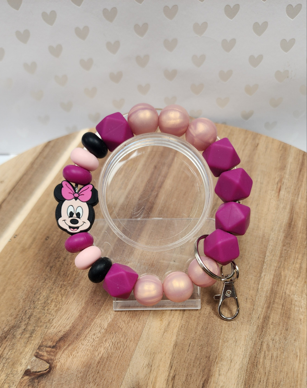 Mouse Wristlet Keychain Bracelet Silicone Beads