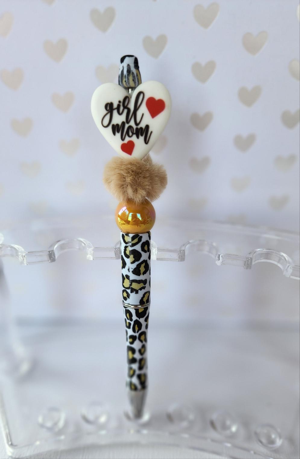 Girl Mama Mom Beaded Pen with Black Ink Refill