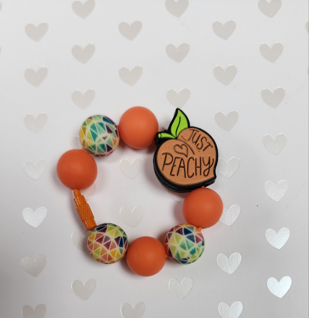 Just Peachy Tumbler Tag Cup Charm Removeable and Reuseable