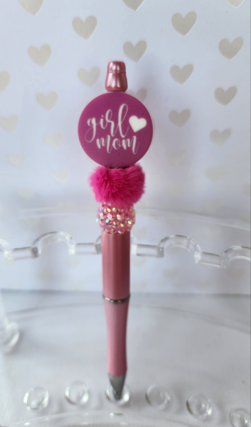 Girl Mama Mom Beaded Pen with Black Ink Refill