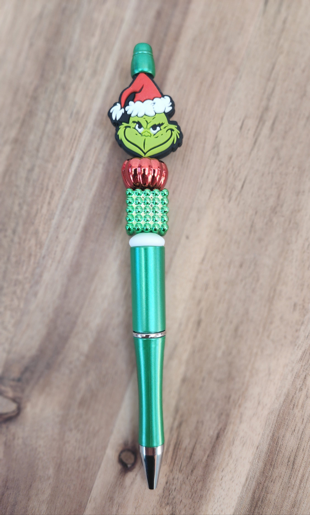 Green G Silicone Focal Beaded Pen and Keychain Set