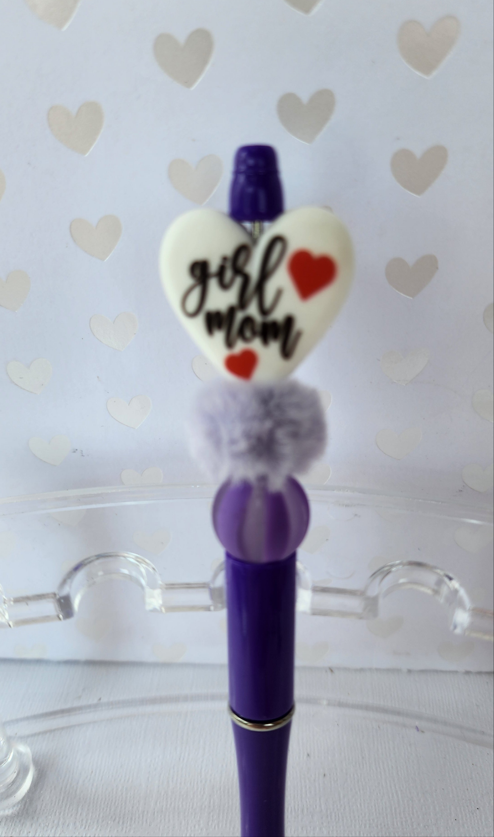 Girl Mama Mom Beaded Pen with Black Ink Refill