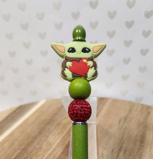 Yoda Green Friend Stylus Pen for iPhone, Android, iPad, Tablets and All Touch Screen Devices Creations AFC Beaded Design 