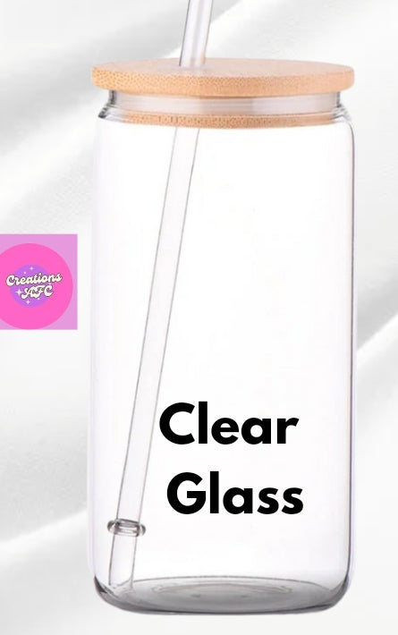 Clear or Frosted Glass 16 Ounce Glass