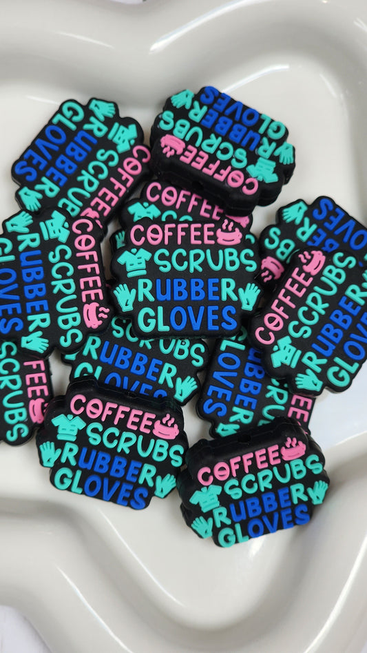 Coffee Scrubs Rubber Gloves Silicone Focal Bead